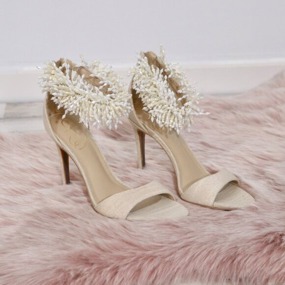 Sam Edelman Gillie Heeled Sandal Sand 8 New - Picture 6 of 13